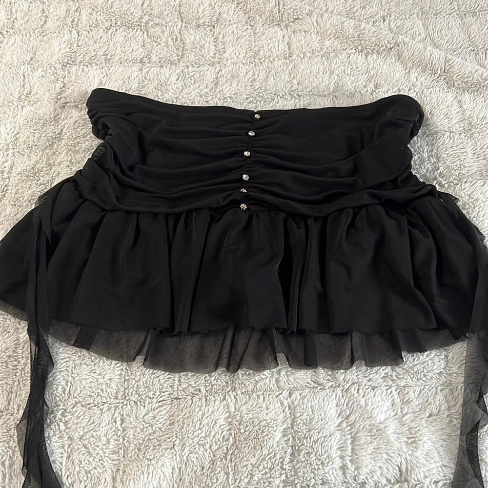Black Tulle Mini Skirt
